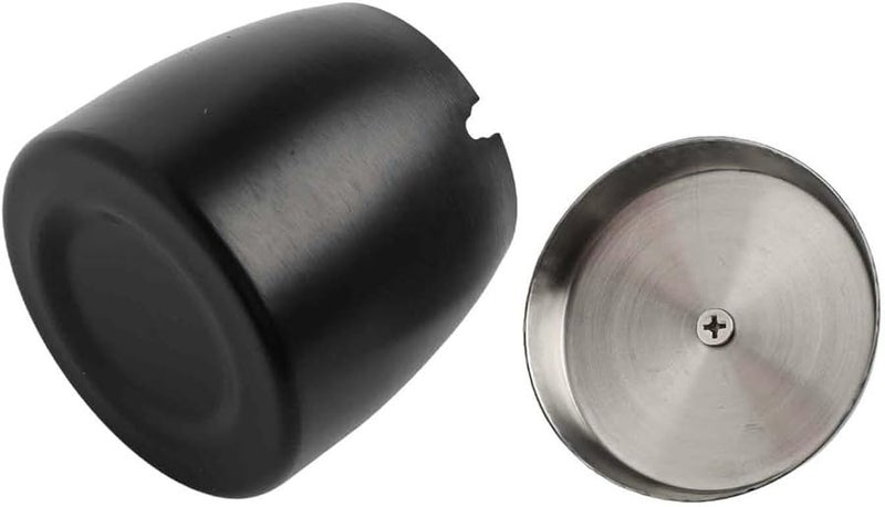 صينية رماد من الفولاذ المقاوم للصدأ مقاومة للرياح مع غطاء للاستخدام الداخلي والخارجي باللون الأسود - Image 3